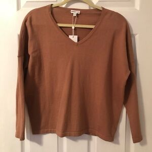 NWT Minnie Rose Brown Three Quarter Sleeve with Cashmere